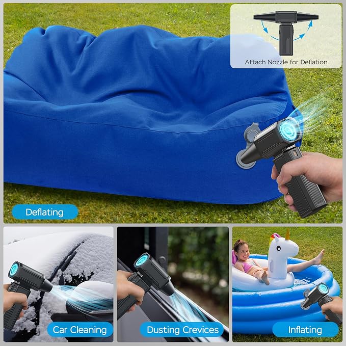Compressed Air Duster, 130000RPM Electric Duster, Stepless Speed Mini Air Blower - Image 5