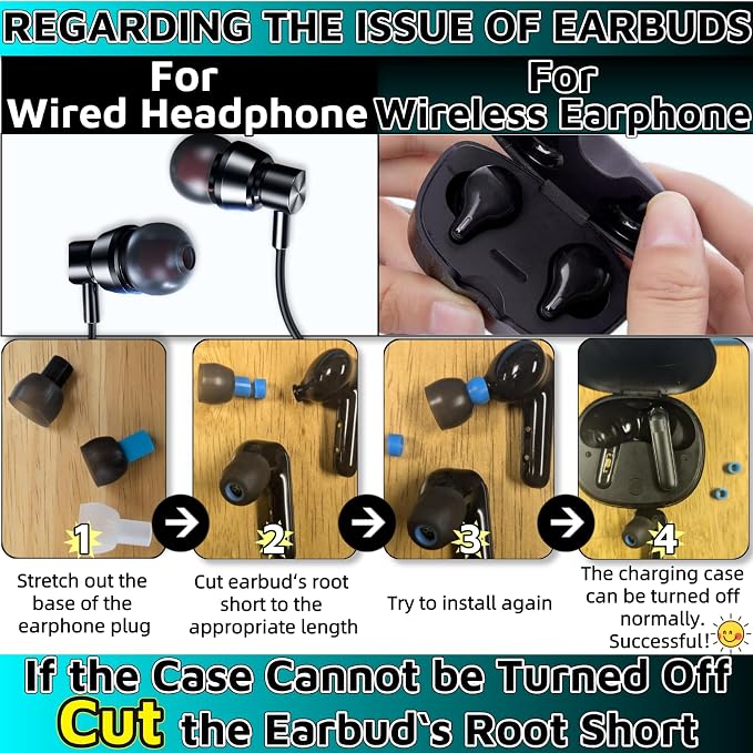 54Pcs Earbud Replacement Tips，Ear Bud Rubber Tips Silicone Earbud Tips Earbud - Image 3