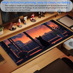 Lofi Aesthetic Desk Mat Cat Mouse pad Cute Orange Anime Mouse Pad Extra XL - Image 5