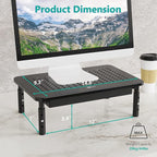 WALI Dual Monitor Stand with Storage, Desk Monitor Riser 3 Height Adjustable - Image 3