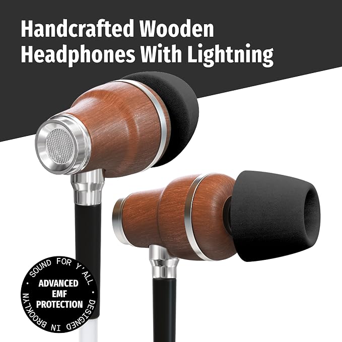 Symphonized Premium Wooden Airtube Headphones EMF Earbuds, 3D Sound, Microphone - Image 2