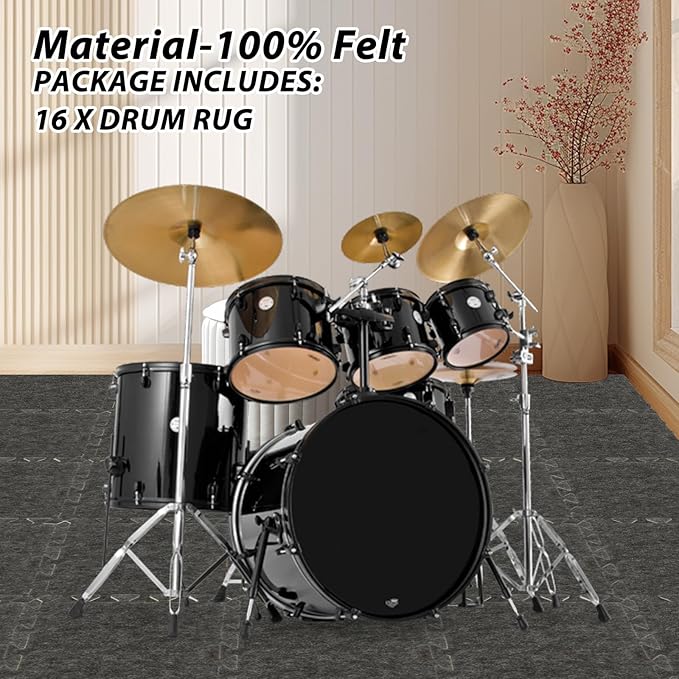 16 Pcs Sound Absorbing Interlocking Floor Mats, Non-Slip Anti Vibration - Image 5