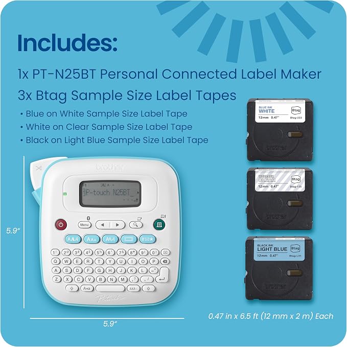 Brother P-Touch PT-N25BTV3 Personal Connected Label Maker, Design&Print2 app - Image 8