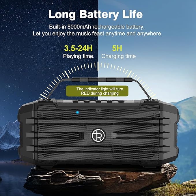 Bluetooth Speaker 120W Peak 80W Portable Wireless Hi-Fi Loud Outdoor IPX6 - Image 5