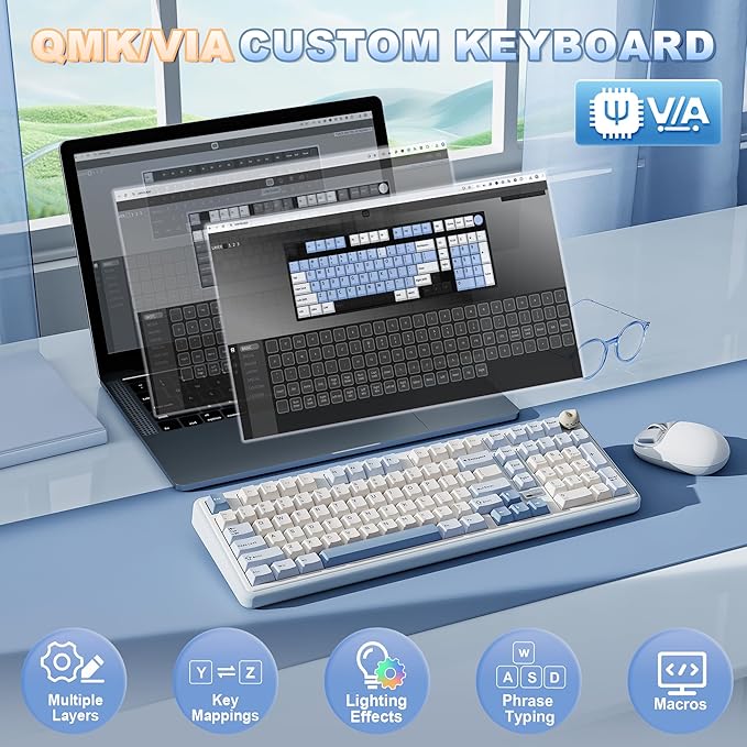 YUNZII B98 PRO QMK/VIA Wireless Mechanical Gaming Keyboard, 96% Layout - Image 4