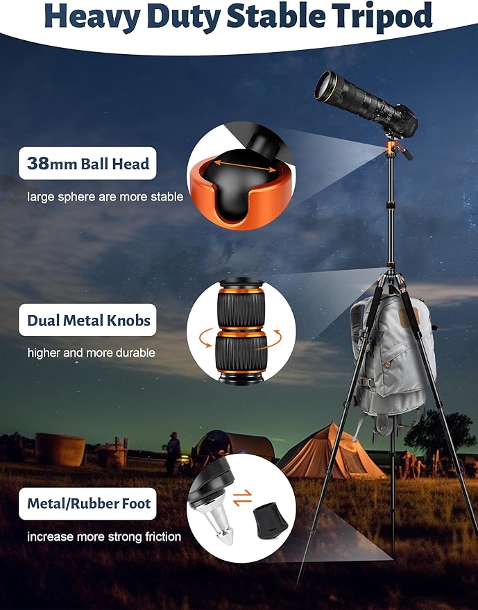 Camera Tripod, Converts to Monopod, Holds 35lbs - Image 4