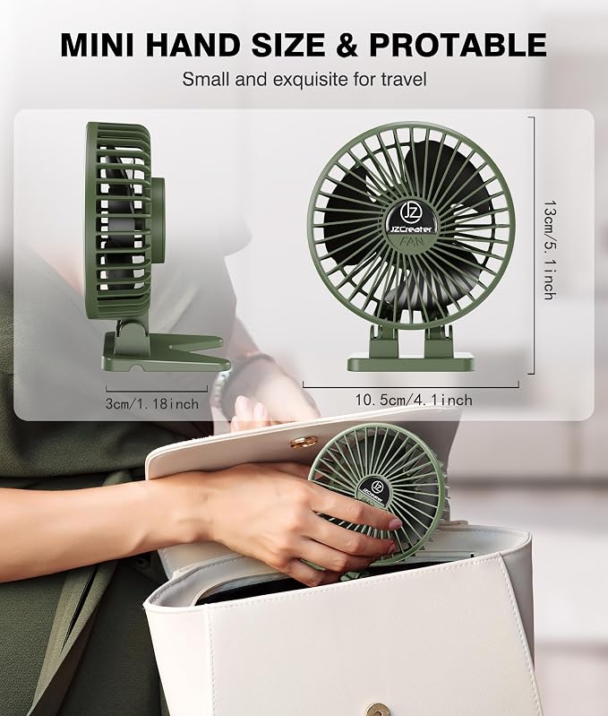 JZCreater USB Desk Fan, Mini Fan Portable, 3 Speeds Desktop Table Cooling Fans - Image 6