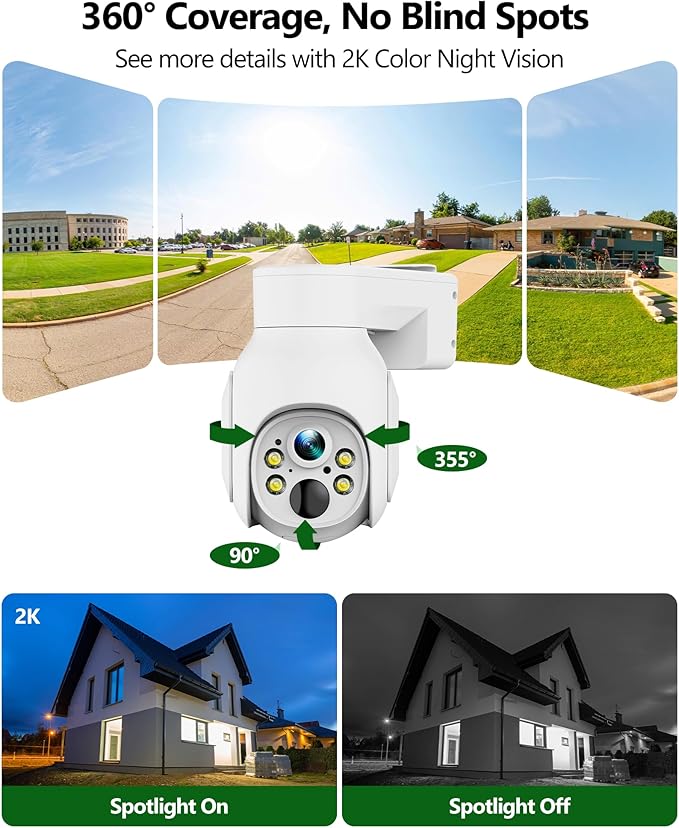 Camcamp Solar Security Cameras Wireless Outdoor, 2K Wireless Battery Security - Image 3