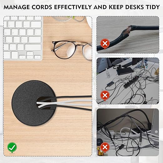 2 Pcs Desk Grommet 1.5Inch, ABS Plastic Desk Hole Cover, U-Shaped Desk Wire - Image 4