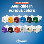 Everest 90° Angled RJ45 Cat6 Keystone Jacks 10-Pack in Black - Image 7