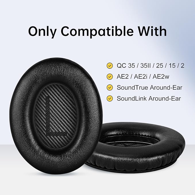 Aurivor Replacement Ear-Pads for Bose Quiet-Comfort QC 35 25 15 2 Headphones - Image 6