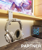 Foldable Headphone Stand and Hook – Aluminum Headset Holder Clamp Mount Under - Image 7