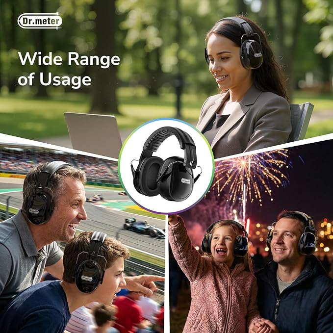 Dr.meter Hearing Protection Ear Muffs, 31dB Noise Reduction Safety Earmuffs - Image 7