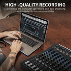 XTUGA 12 Channel Audio Mixer Sound Board Mixing Console, Audio Interface PC USB - Image 3