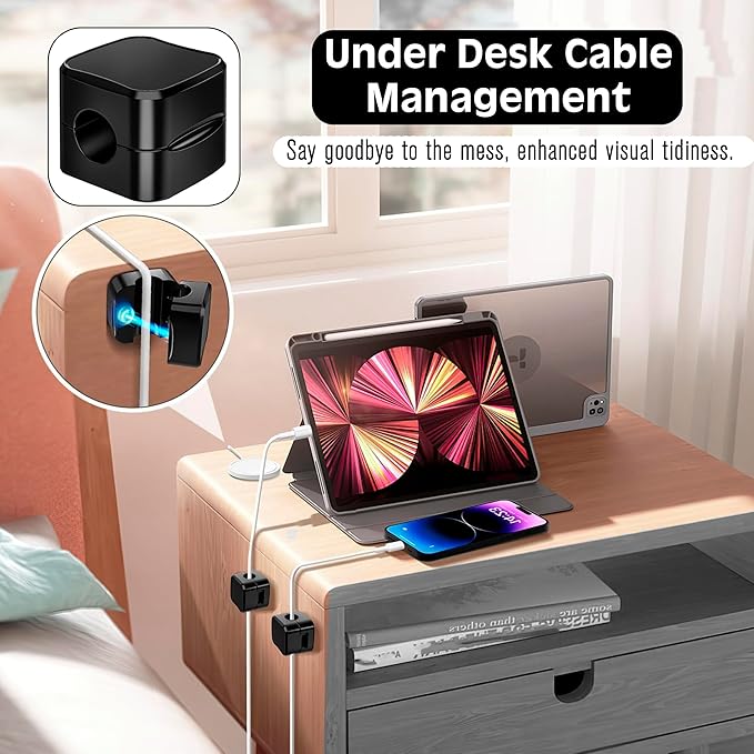 SaiTech IT Magnetic Cable Clips, Cord Organizer Holder, - Image 6