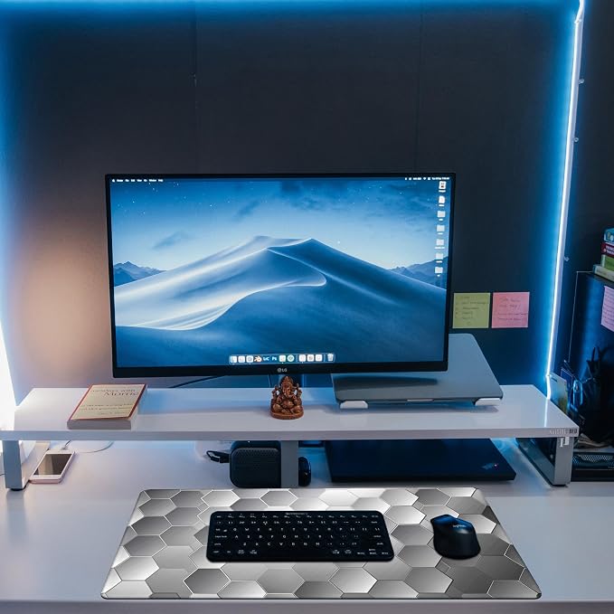 Large Gaming Mouse Pad for Desk, Sci-Fi Honeycomb Desk Pad, 31.5"x15.7" - Image 6