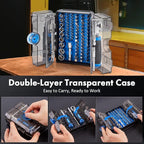 XOOL 78PCS Ratchet Screwdriver Set, Precision Bits, 1/4" Sockets, Magnetic Tools - Image 2