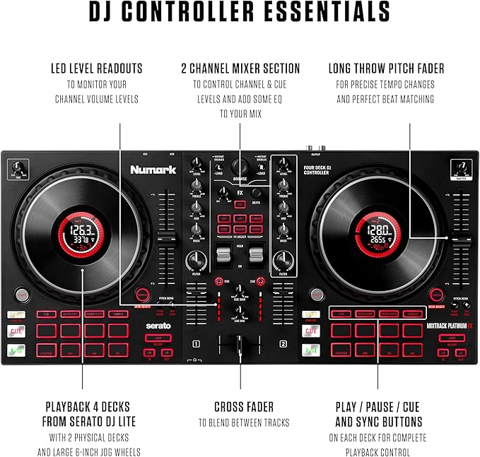 Numark Mixtrack Platinum FX Serato DJ Controller - Image 3