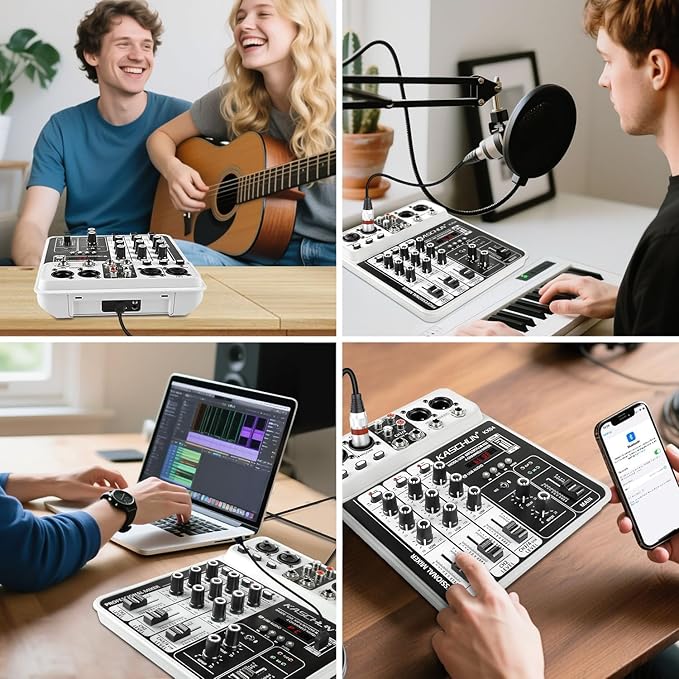 Professional 4-Channel DJ Audio Mixer, Podcasting, Live Streaming & Home - Image 9