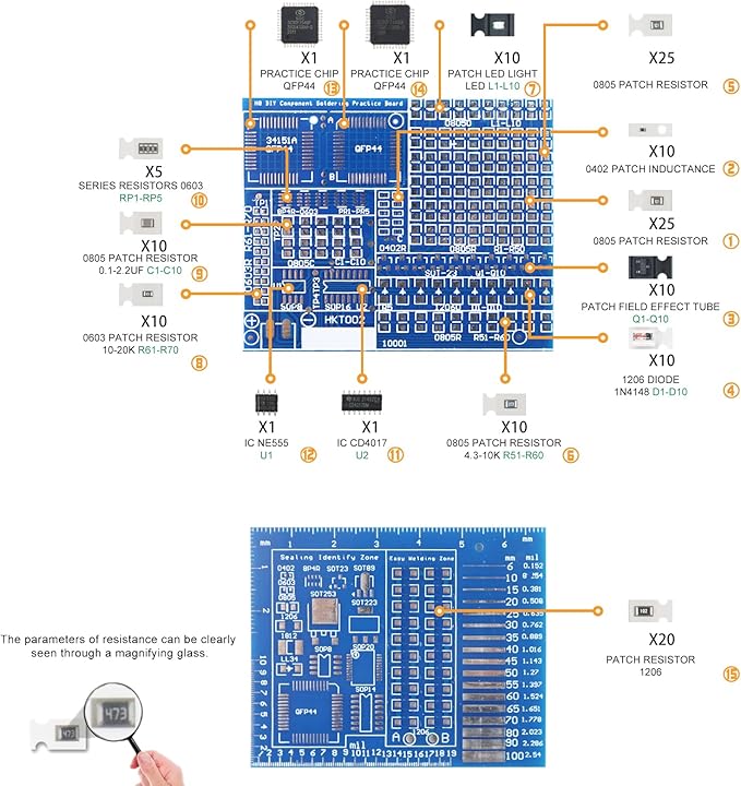 Soldering Practice Kit DIY Senior Two-sided SMD 1-row Red Flash LED Plug-in - Image 3