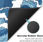 Extended Gaming Mouse Pad, Japanese Blue White Wave Mousepad, XL Large Mouse - Image 4