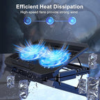 LIENS Laptop Cooling Pad with Adjustable Height Two 5.1 Inches Fan 2 USB Ports - Image 2