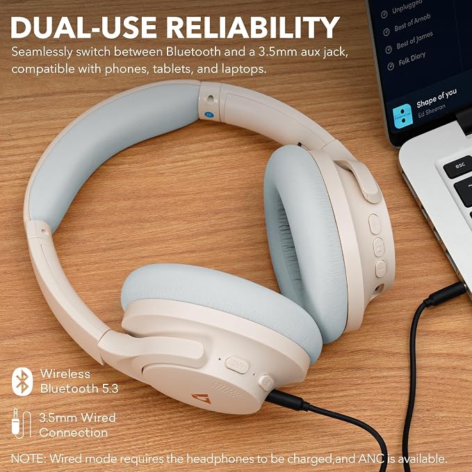 1Mii Y8+ Noise Cancelling Headphones Bluetooth, Wireless LDAC Hi-Res Audio - Image 9