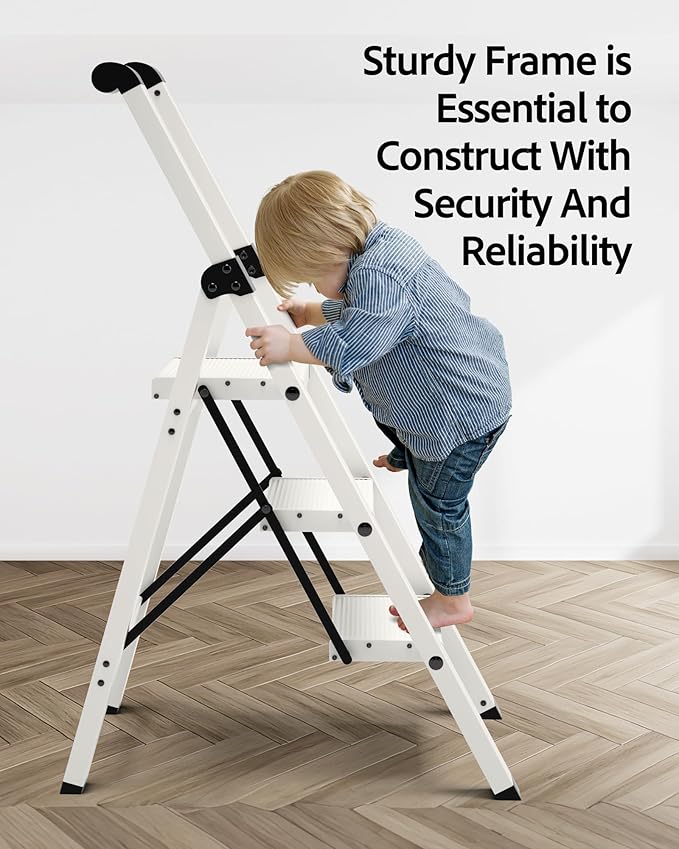 Taranta 3 Step Ladder, Lightweight Aluminum Step Stool - Image 5