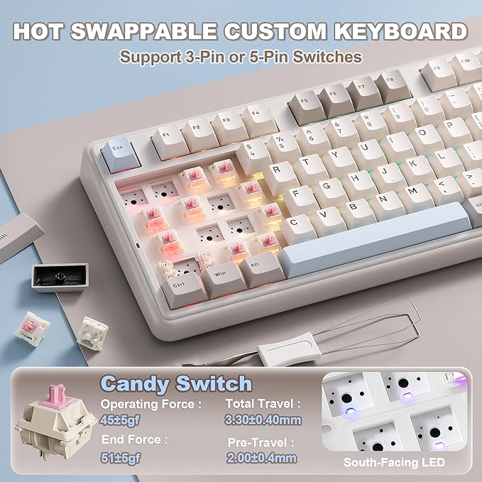 YUNZII B98 PRO QMK/VIA Wireless Mechanical Gaming Keyboard, 96% Layout - Image 6