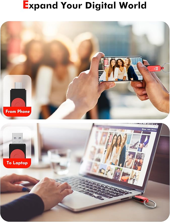 MOSDART 128GB USB3.1 Fast Speed C and A Dual Flash Drive, exFAT Memory Stick - Image 8
