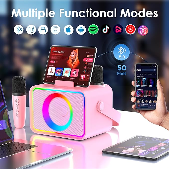 Karaoke Machine, Portable Bluetooth Speaker - Image 5