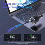 205W USB C Car Charger, 3-Ports PD3.1/PPS/QC3.0 Fast Charging Type C Cigarette - Image 3