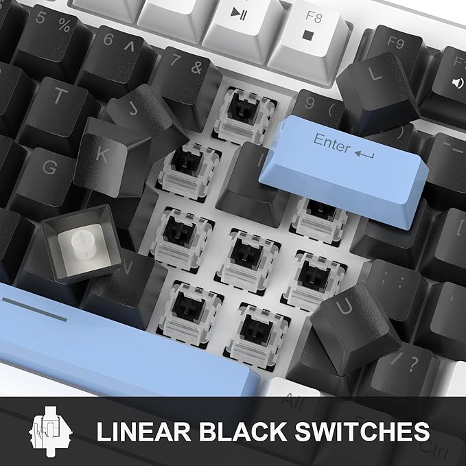 MageGee 75% Mechanical Gaming Keyboard, Compact Blue Backlit Wired Gaming - Image 3