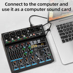 Depusheng M6 Portable Mini Mixer 6-Channel Audio Mixer DJ Console - Image 2