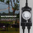 G-Homa 24 Hour Mechanical Outdoor Timer Outlet, Outdoor Timer - Image 5