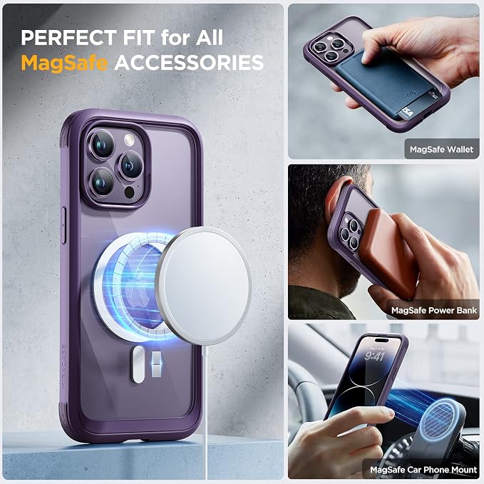 Miracase Magnetic for iPhone 14 Pro Case 6.1 inch, Upgrade Full-Body Clear - Image 5