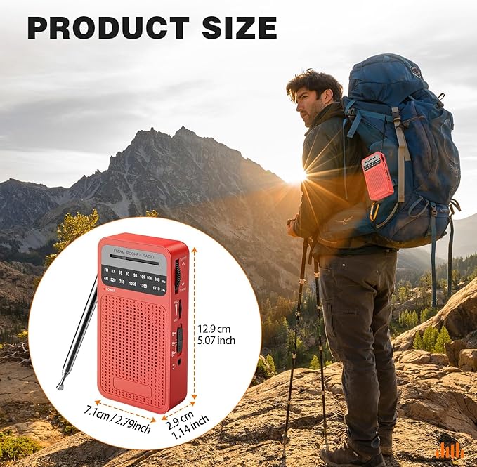 Portable Radio AM FM with Long Range Reception, Goodes Transistor Radio with - Image 6