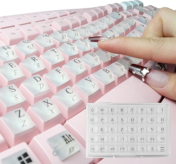 80 Pcs Keyboard Sticker for Long Nails Typing and Gaming, Symbolic and by Ivaso