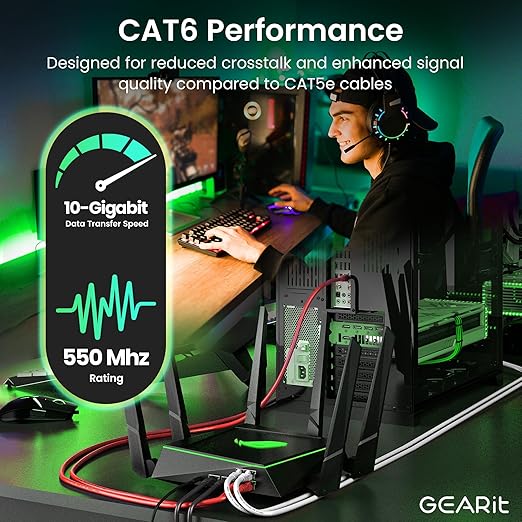 GearIT Cat 6 Ethernet Cable Cat6 Network Patch, Snagless Cord, Internet - Image 4