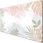 Keyboard mat Boho Pastel Painting Mousepad Matcha Green Plant Abstract by Mechanical+Cattle