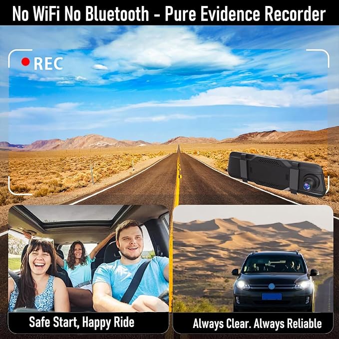JOMISE G814 11" 4K+2.5K Rear View Mirror Camera — No WiFi/Bluetooth, Mirror - Image 9