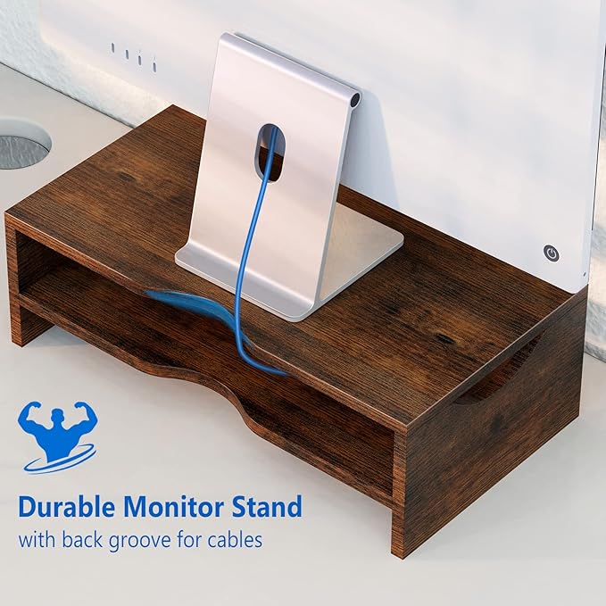 Zimilar Monitor Stand Riser, 2 Tiers Laptop Computer Monitor Riser - Image 4
