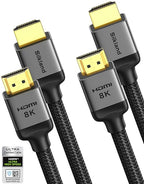 Silkland 10K 8K HDMI 2.1 Cable 2-Pack 10FT, Certified Ultra High Speed HDMI® by Silkland