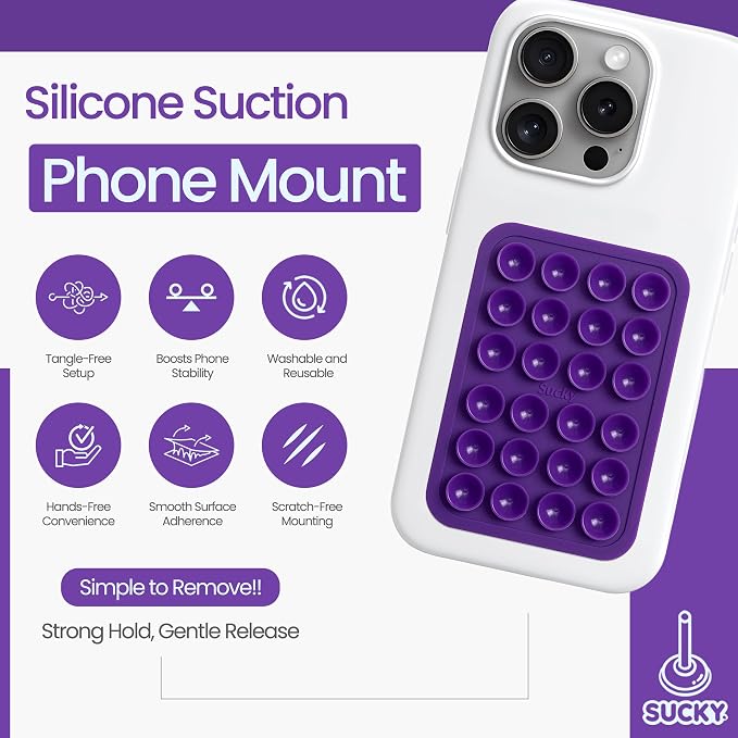 SUCKY Silicone Suction Phone Case Adhesive Mount - Image 2