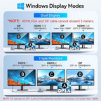 Docking Station VVB USB C Adapter, 9 in 1 Triple Display USB C Hub Multiport - Image 3