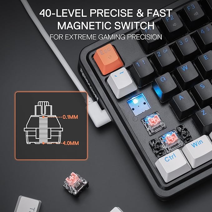 Redragon K714 Rapid Trigger HE Gaming Keyboard, 75% 81 Keys Wired Mechanical - Image 2