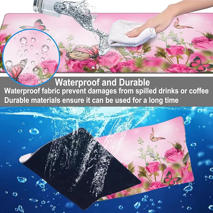 Mouse Pad, Large Pink Roses - Image 4