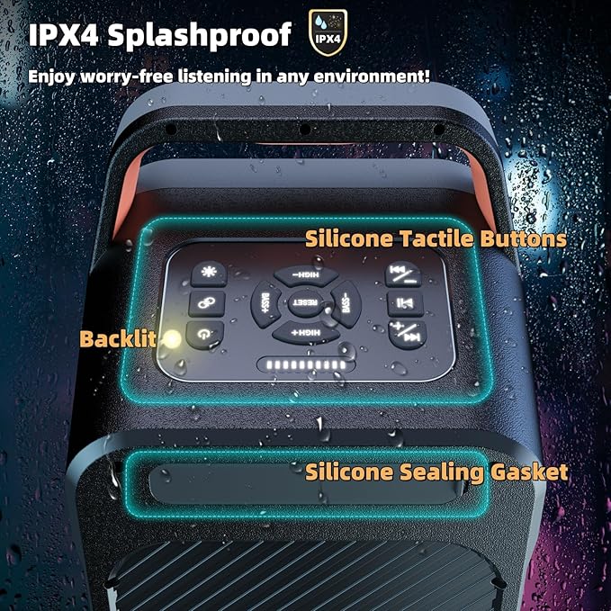 Portable Bluetooth Speaker: 240W Peak Powerful Loud Sound Deep Bass Wireless - Image 6
