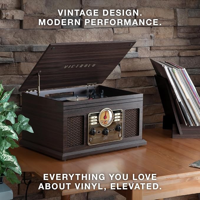 Victrola The Quincy 6-in-1 Bluetooth Record Player & Multimedia Center - Image 5