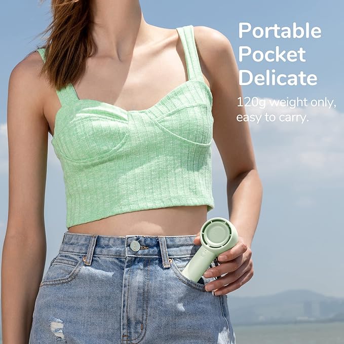 JISULIFE Mini Portable Fan-Bladeless Safe Design, Powerful Turbo Handheld Fan - Image 3